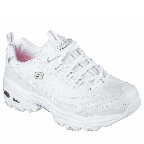 SKECHERS WOMENS D'LITES FRESH START FASHION SNEAKER, WHITE, 5 US - Picture 5 of 6